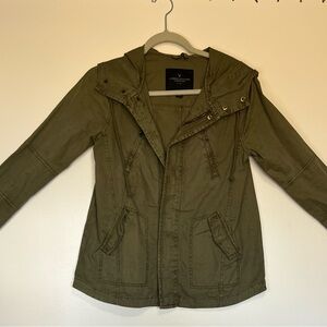 American Eagle Outfitters Green Utility Jacket XS Full Zip Hooded